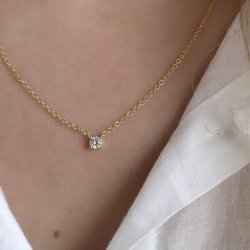 Halskde KAYA clear forgyldt slv