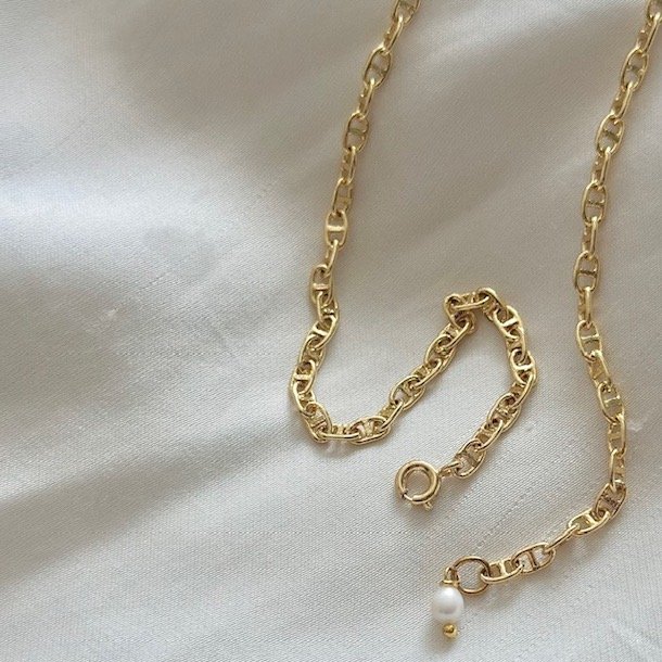 Halskde ALISON 42-60 cm forgyldt slv