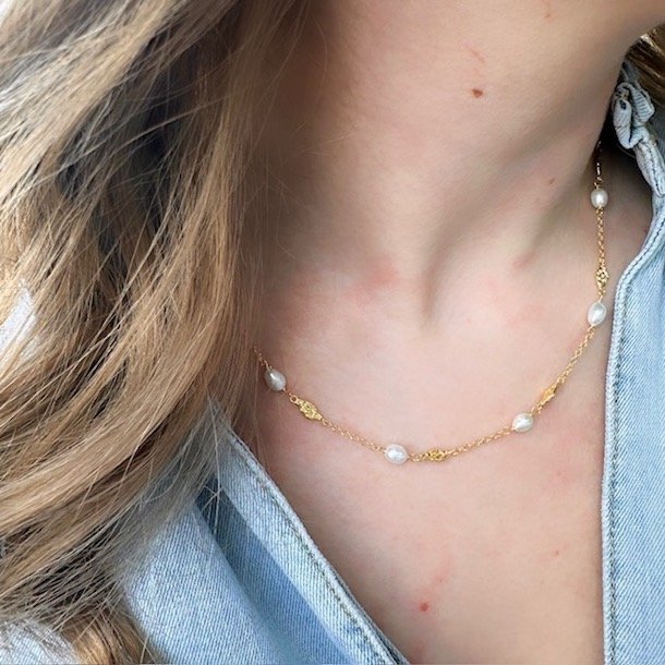 Halskde MILENA  Forgyldt Slv