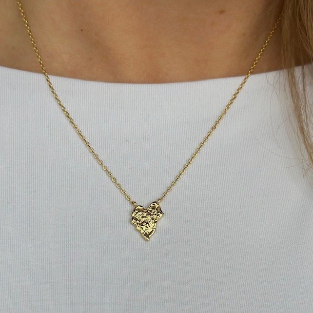 Halskde PALILA heart forgyldt slv