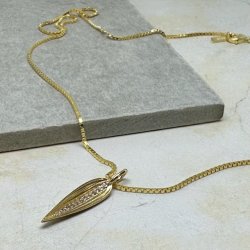 Lai halskde forgyldt slv