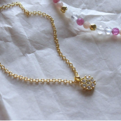 Halskde FLOWER  forgyldt slv