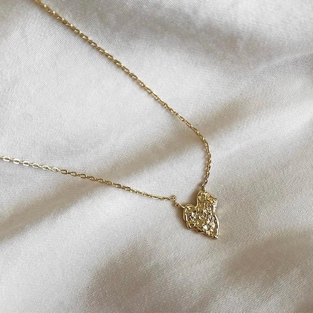 Halskde PALILA heart forgyldt slv