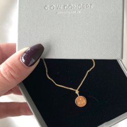 Halskde MOR vedhng  - forgyldt slv