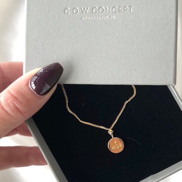 Halskde MOR vedhng  - forgyldt slv