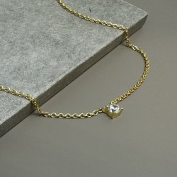 Halskde KAYA clear forgyldt slv