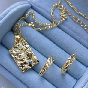 Halskde MESS forgyldt slv