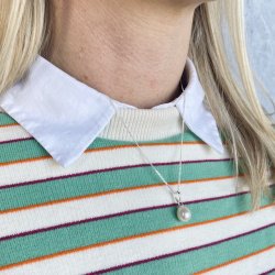 Halskde Deja med perle sterling slv 