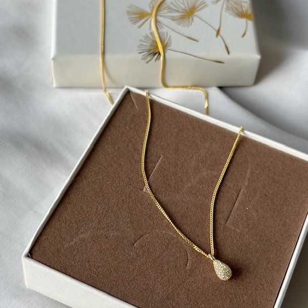 Halskde PAV Forgyldt Slv