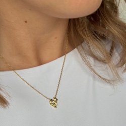 Halskde PALILA heart forgyldt slv