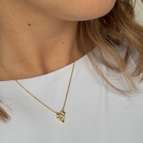 Halskde PALILA heart forgyldt slv