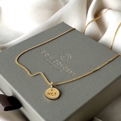 Halskde MOR vedhng  - forgyldt slv