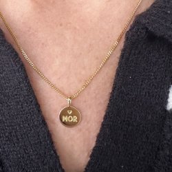 Halskde MOR vedhng  - forgyldt slv