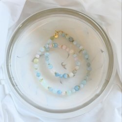 Halskde MORGANITE DREAM Forgyldt slv