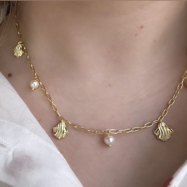 Halskde HULDA Forgyldt slv