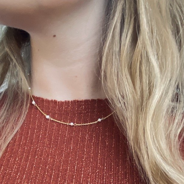 Halskde Pearl forgyldt