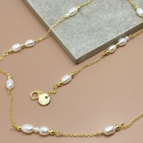 RISA halskde m. perler forgyldt