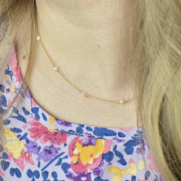 Halskde Pearl forgyldt