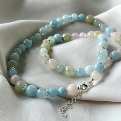 Halskde MORGANITE DREAM Sterling slv