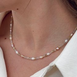 Halskde FRESA ROSE Forgyldt slv