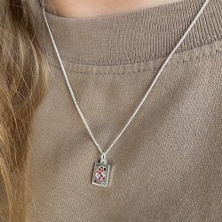 Halskde Pink Stardust sterling slv