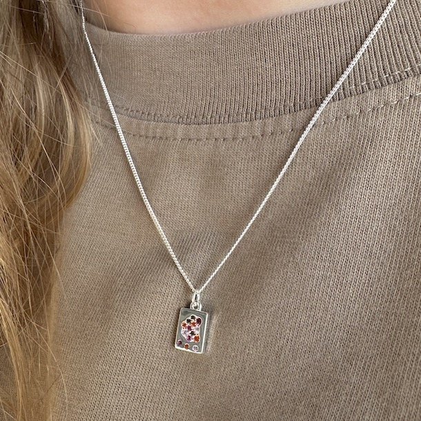 Halskde Pink Stardust sterling slv