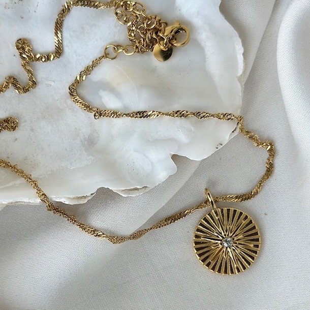 Halskde GLOW LIKE A STAR vandfast 18kt. forgyldt