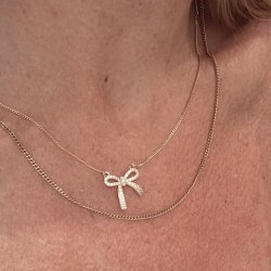 Halskde ELEGANT BOW Forgyldt Slv