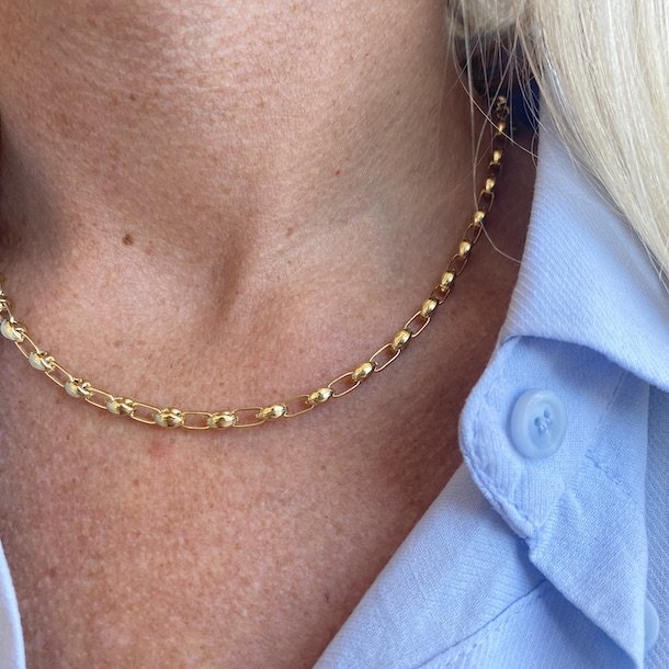 Halskde COFFEE SMALL Forgyldt slv