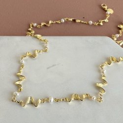 Halskde Rhumba Choker forgyldt slv