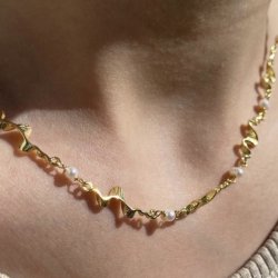 Halskde Rhumba Choker forgyldt slv