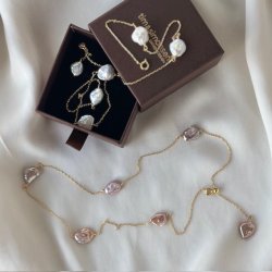 Halskde SIRENE pearl forgyldt slv