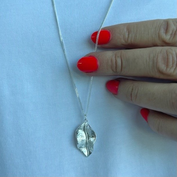 Halskde LEAF 80 cm sterling slv