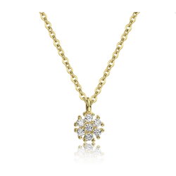 Halskde FLOWER  forgyldt slv