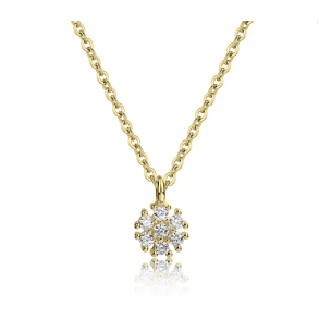 Halskde FLOWER  forgyldt slv