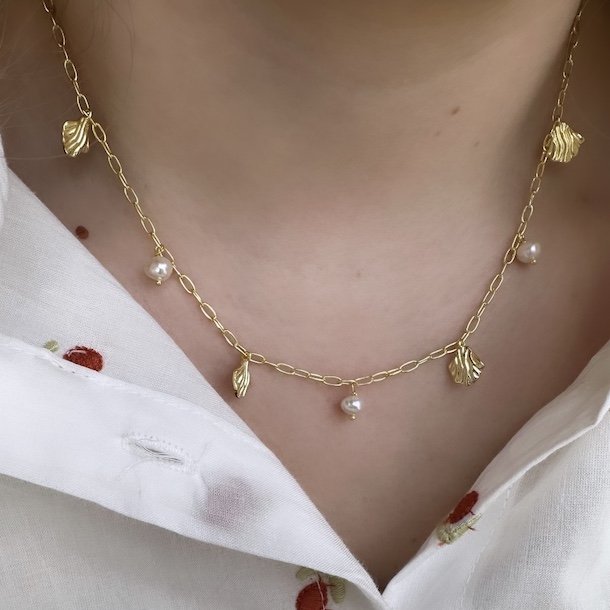 Halskde HULDA Forgyldt slv