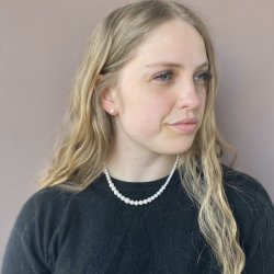 Halskde PERLETTE forgyldt slv