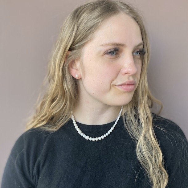 Halskde PERLETTE forgyldt slv