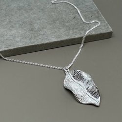 Halskde LEAF 80 cm sterling slv