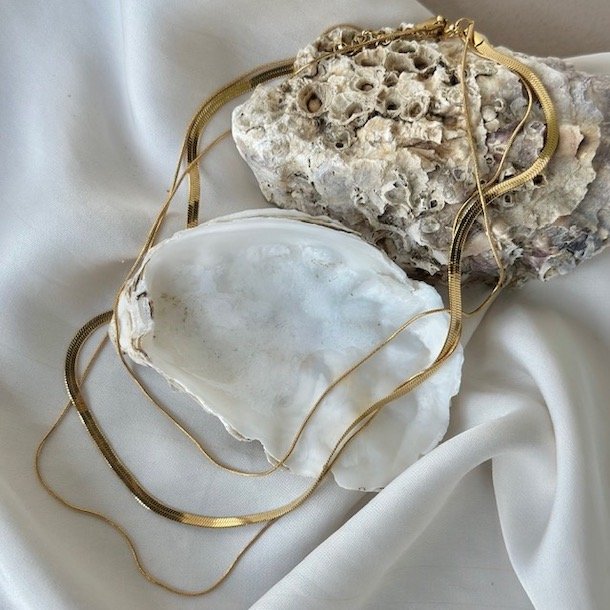 3 i 1 Halskde GOLDEN vandfast 18kt. forgyldt