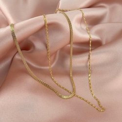 Halskde FLATA Forgyldt slv