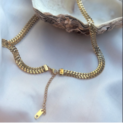 Halskde vandfast 18kt. forgyldt