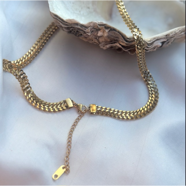 Halskde vandfast 18kt. forgyldt