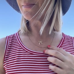 Halskde ELEGANT BOW Forgyldt Slv