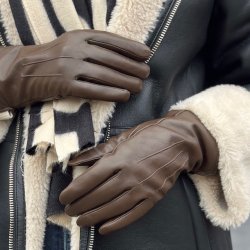 Klassiske skind handsker Fleeceforede lammeskind str 6,5-8