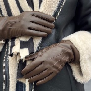 Klassiske skind handsker Fleeceforede lammeskind str 6,5-8