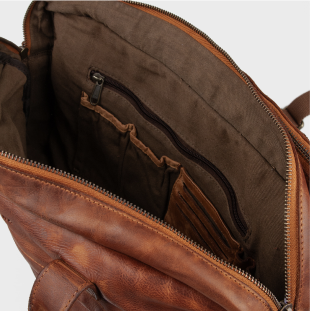 Lenox computertaske dobbelt washed skind