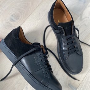 Herre sneakers Madrid sort skind str. 40-45