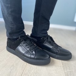 Herre sneakers Madrid sort skind str. 40-45