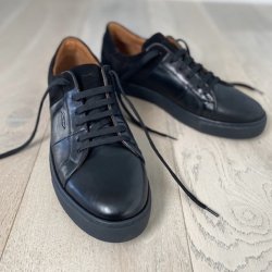 Herre sneakers Madrid sort skind str. 40-45